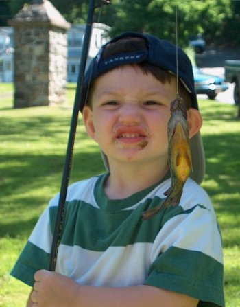 2 year old Christopher Killi with the 1st catch of his life!