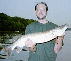 Jim A. holding Jim Salerno's muskie