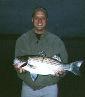 Doug Enslen's hybrid striped bass.