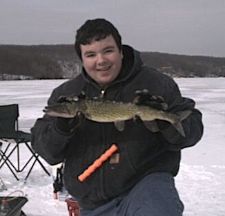 Shawn Aughey with chain pickerel