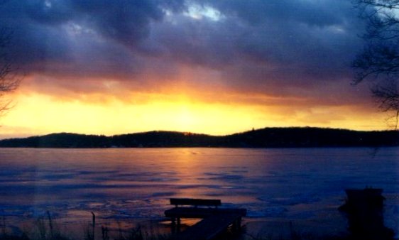 Winter sunset from Lake Rd.,Lake Hopactong